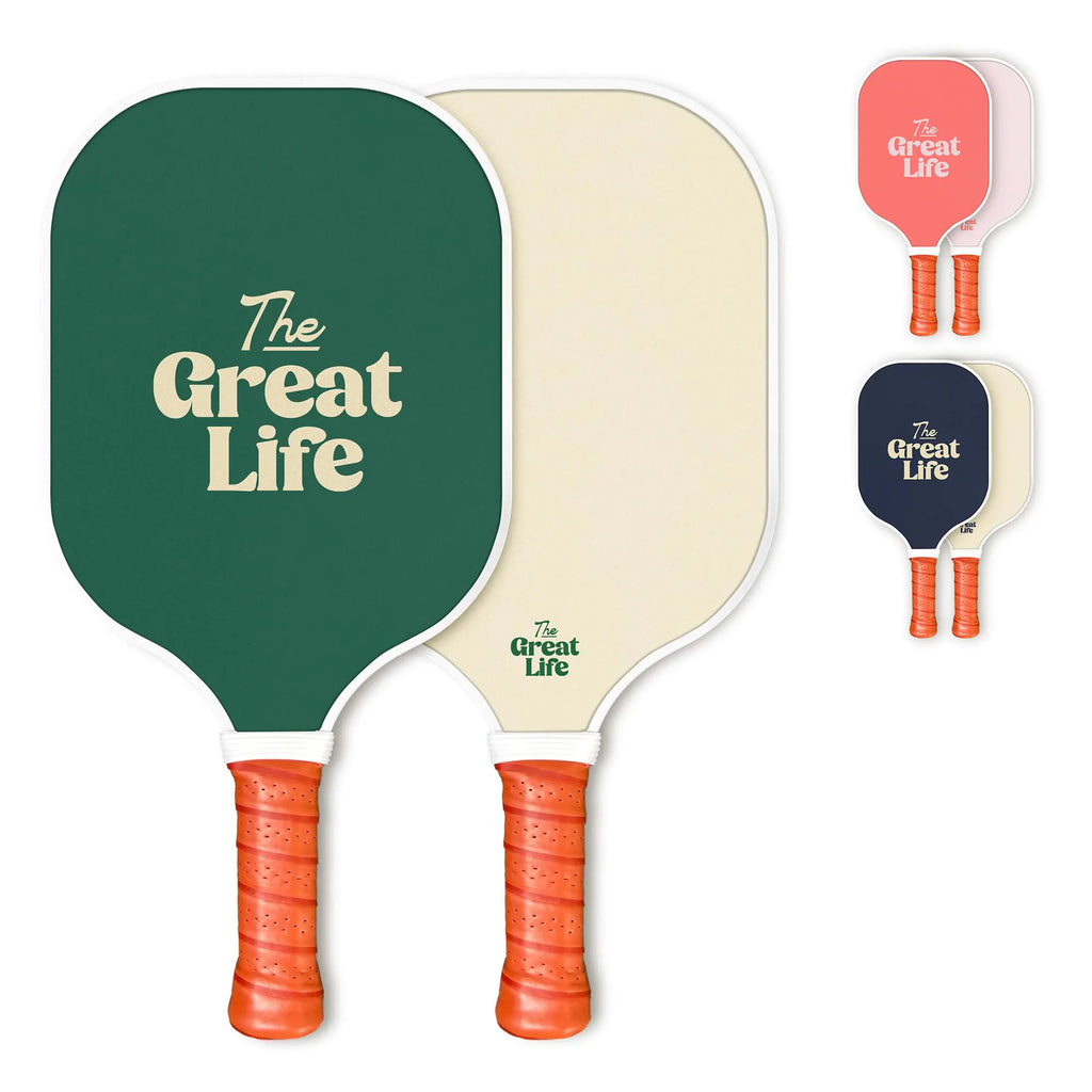 Premium Pickleball Paddle | Carbon Fiber | Beginner Friendly | 6in. Handle | Honeycomb Core | Lightweight | Single Paddle + Paddle Cover Included | Retro & Stylish (Dark Green)