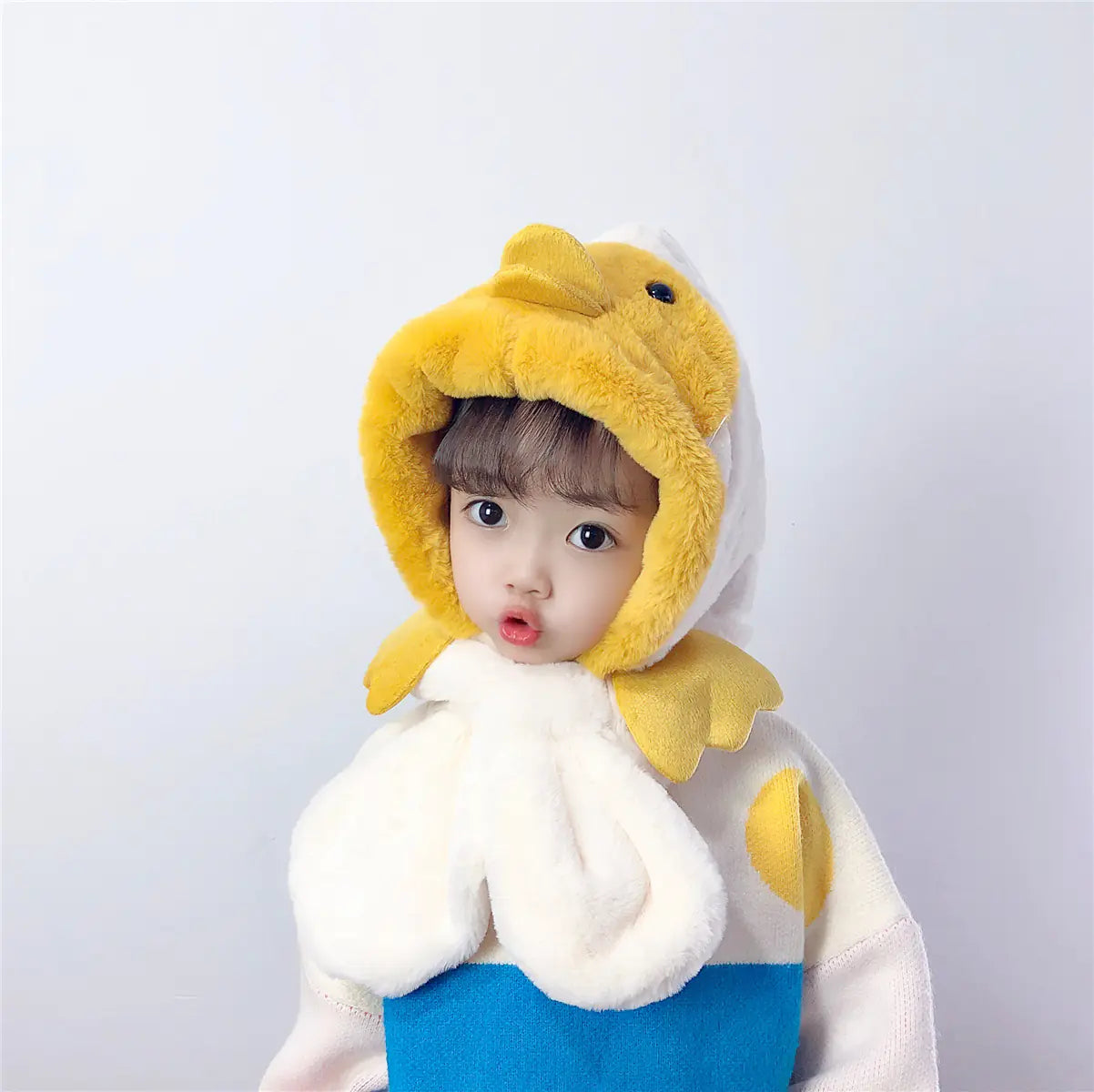 Thick Warm Children's Scarves and Hats with Cute Designs